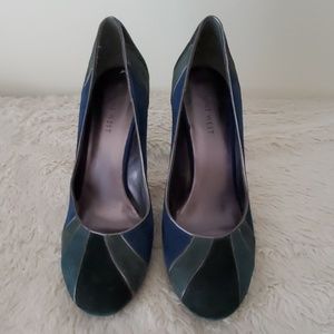 Multicolored Nine West Round Toe Pump